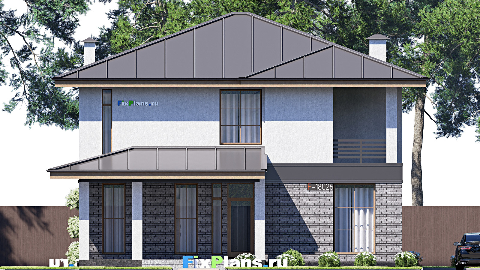 Проект двухэтажного дома 14х12 м S220м2 F-18026