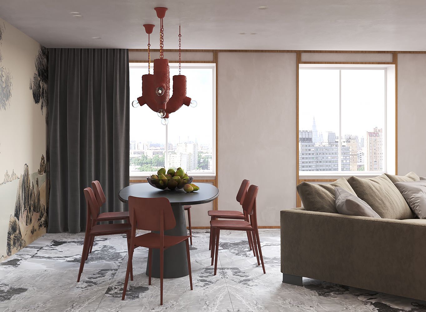 Проект двухуровневой квартиры 180 кв.м с двумя детскими