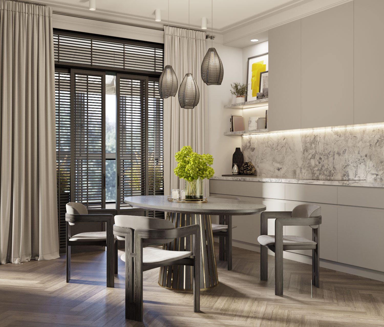 Современный интерьер с элементами скандинавского дизайна