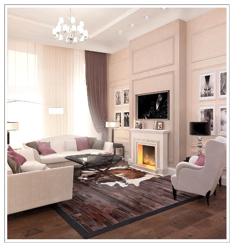 Гостиная с камином