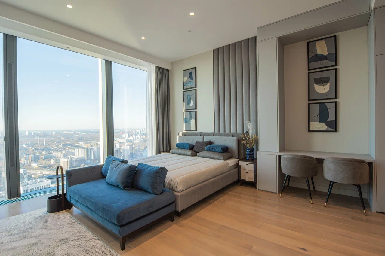 Дизайн интерьера апартаментов в Neva Towers, Москва-Сити (100 м2)