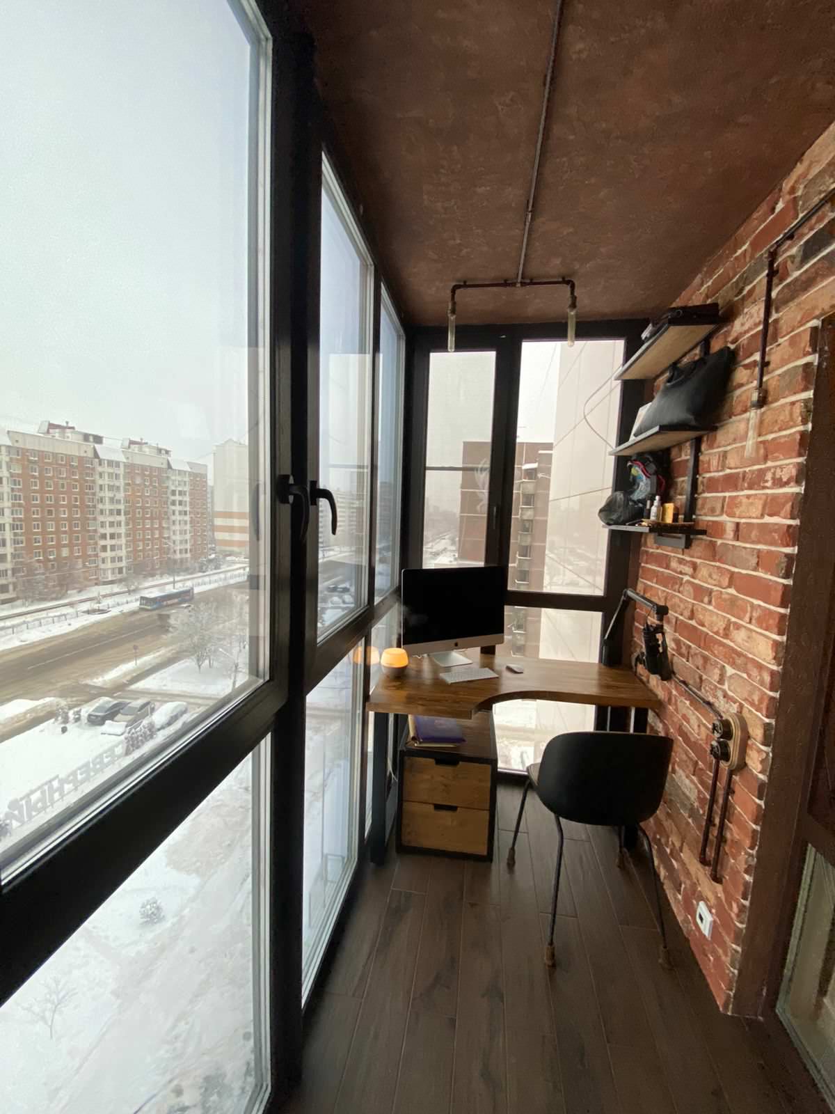 Балкон-кабинет в стиле лофт, Электросталь