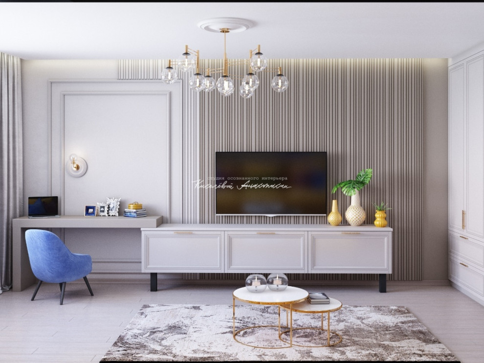 Обложка проекта: Современная квартира в Москве для молодой девушки