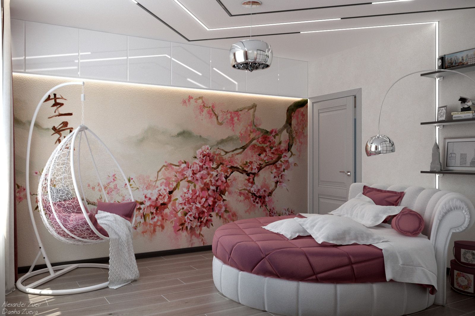 Дизайн спальни для девушки в таунхаусе, ЖК "Немецкая деревня", г. Краснодар