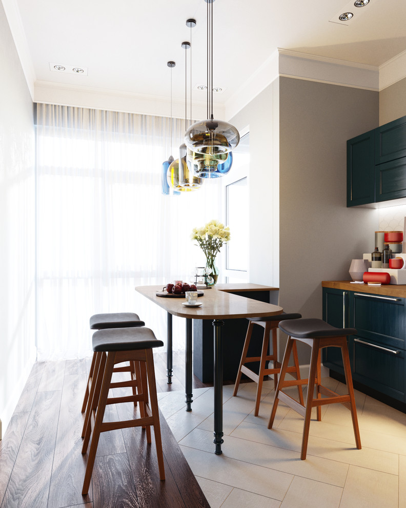 Дизайн интерьера гостиной-кухни для молодой пары с двумя детьми