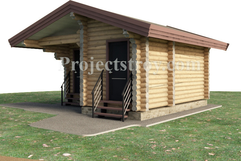 Проект бани - садового домика - хозяйственной постройки 5.4 х 5.4 - 20 кв. м