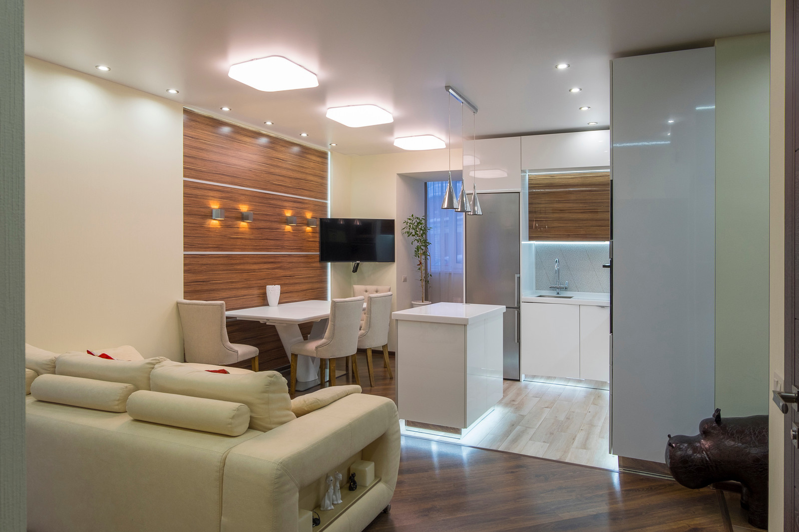 Кухня -гостиная в пятикомнатной квартире