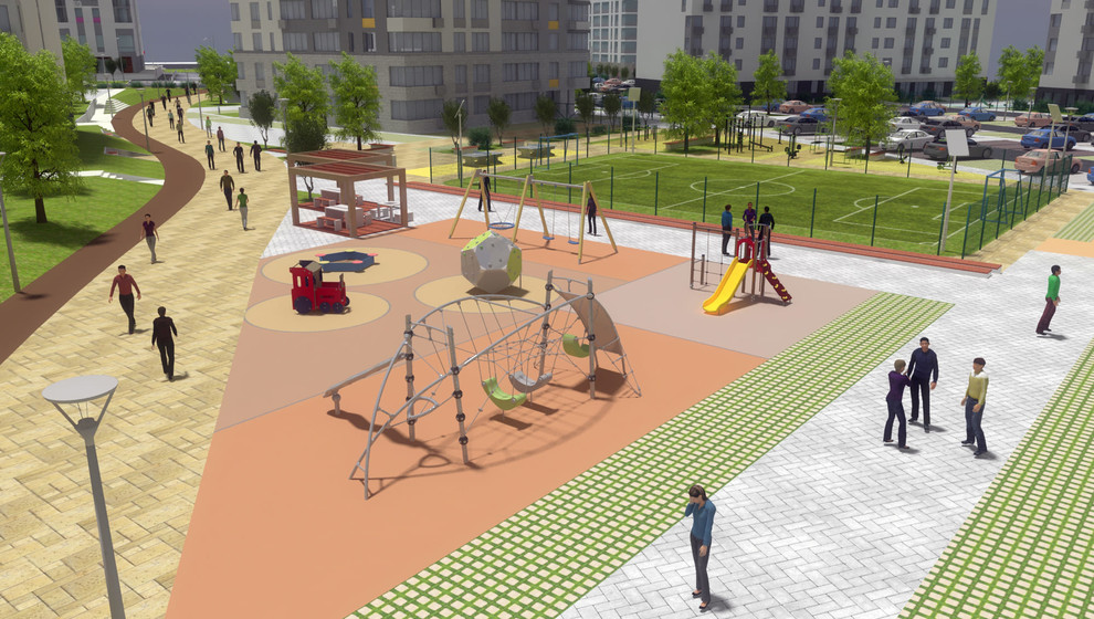 Эскизный проект благоустройства территории квартала "Видный"