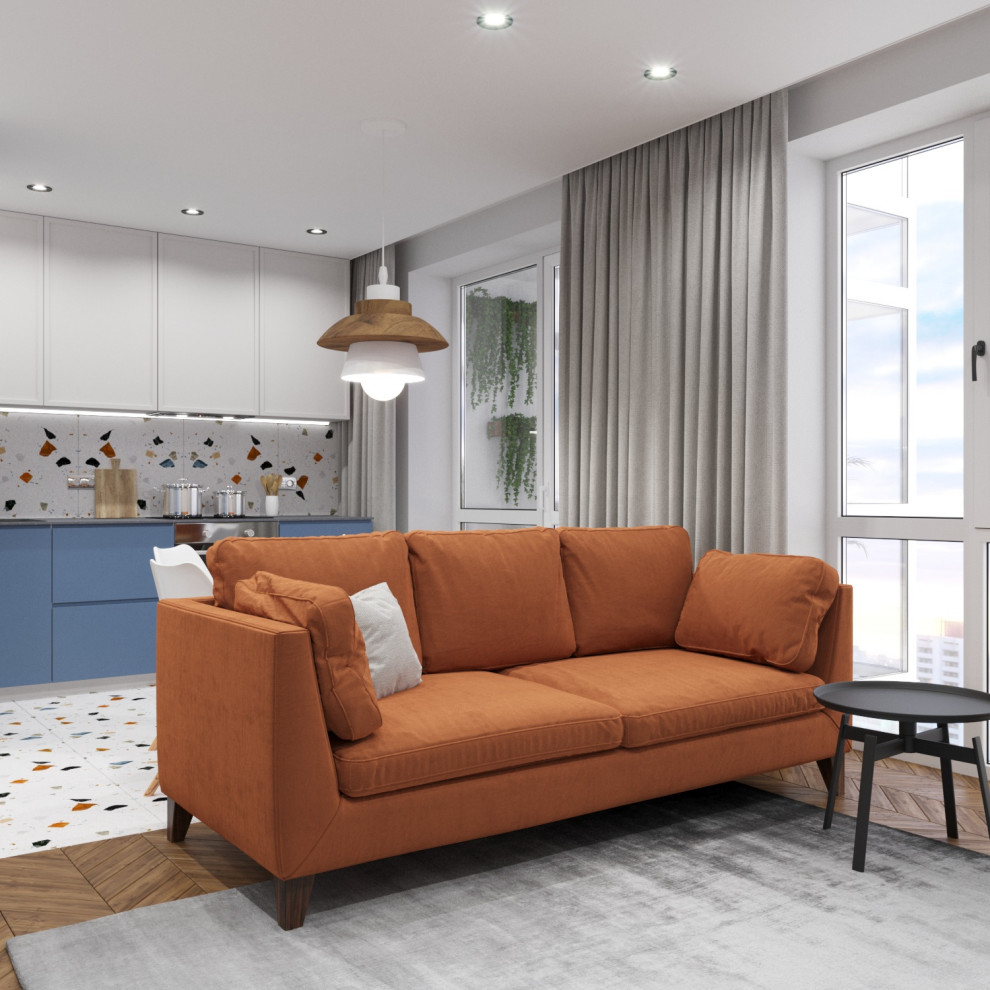 Дизайн интерьера однокомнатной квартиры 33 кв. м ЖК Дубрава