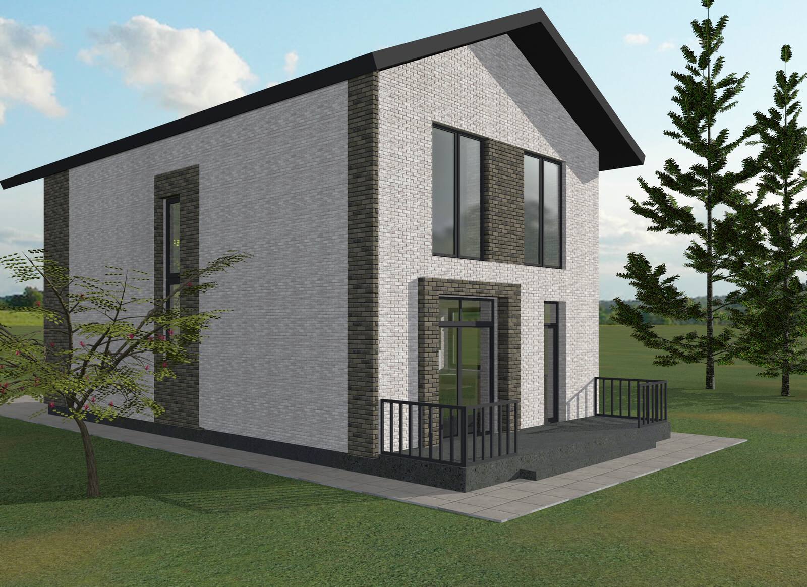 Проект дома с фасадом из кирпича