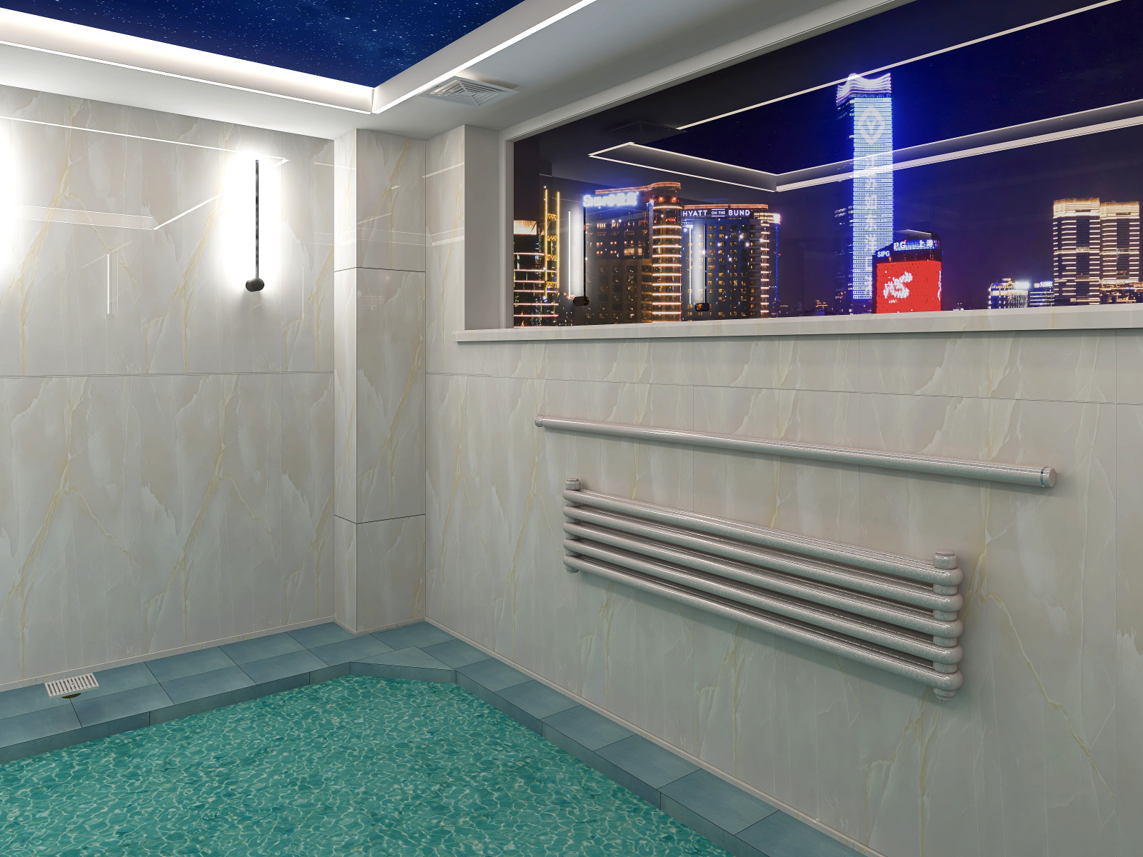 Дизайн проект коммерческого помещения с авторским надзором Сауна "Fun"