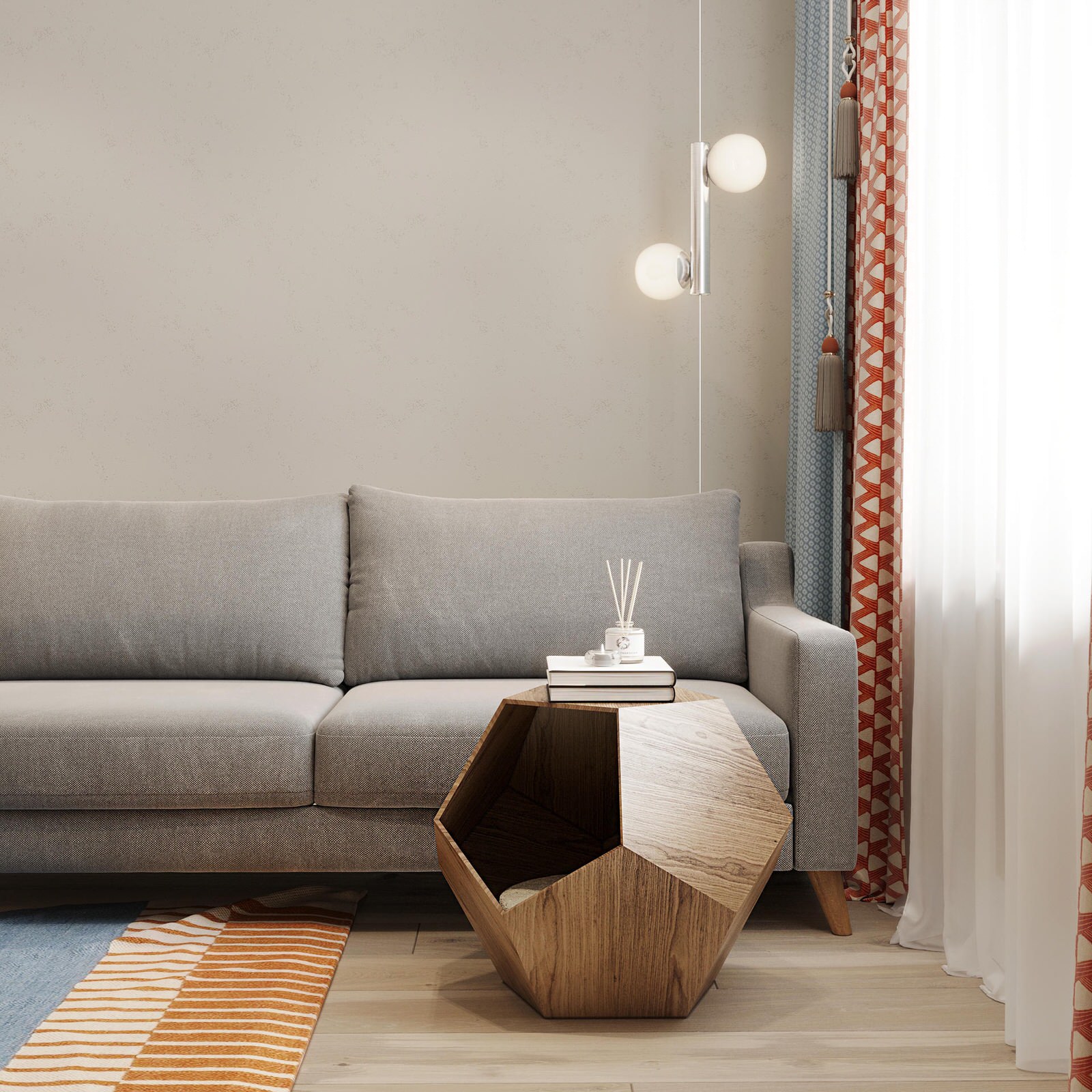 Дизайн интерьера квартиры в скандинавском стиле в ЖК "Московские ворота II"