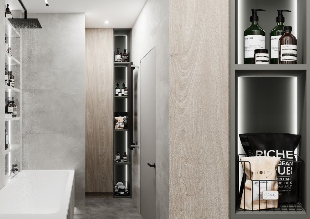 Место для хранения в ванной комнате