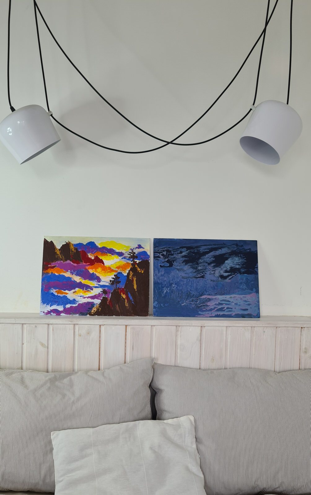 Картина абстракция синяя. ILLUSION