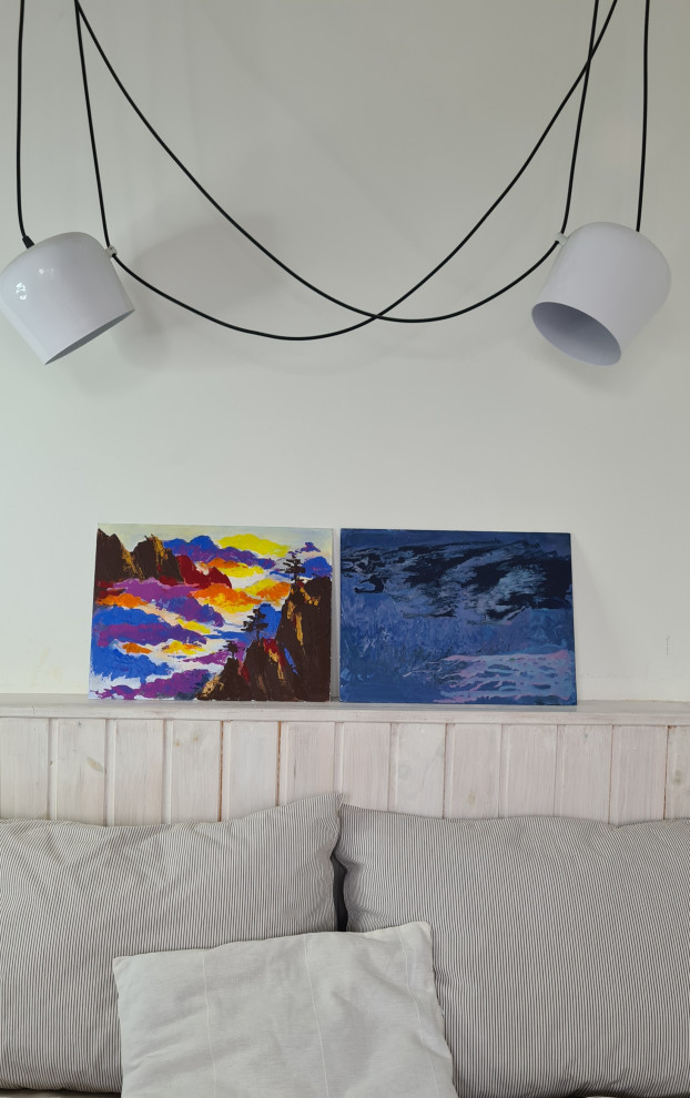 Картина абстракция синяя. ILLUSION