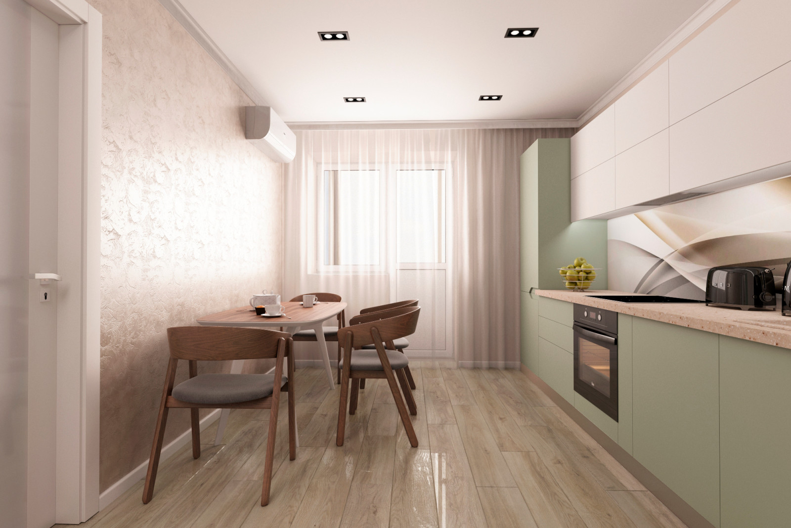 Дизайн 1  комнатной квартиры в ЖК "Аврора-парк", г.Краснодар