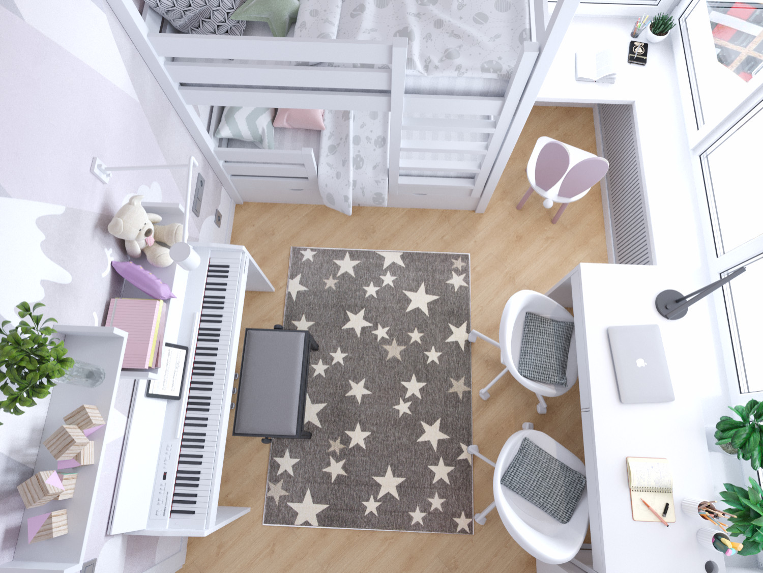 Детская для девочек вид сверху