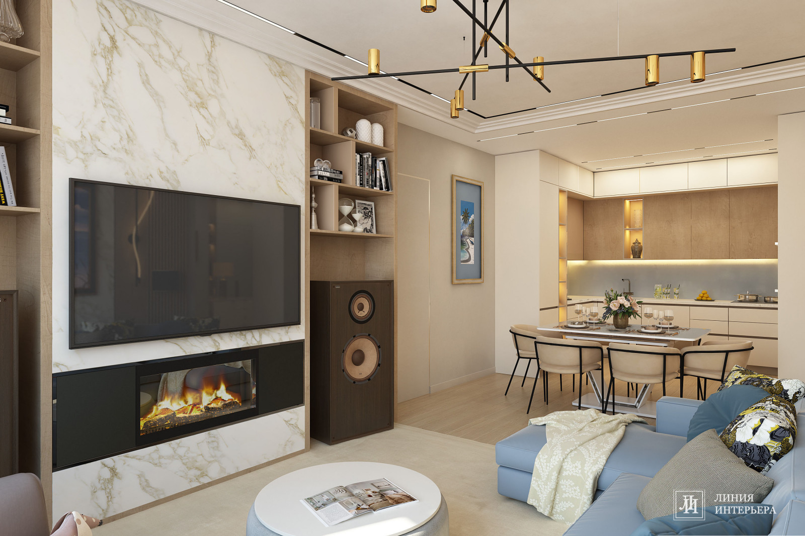 Дизайн интерьера 3-х комнатной квартиры в ЖК Триколор