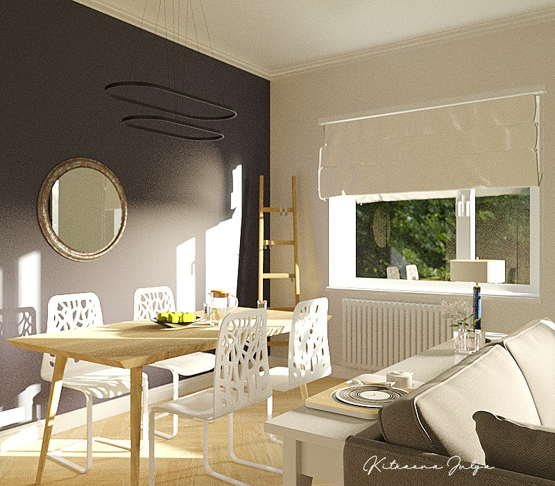 Визуализация гостиной в Скандинавском стиле