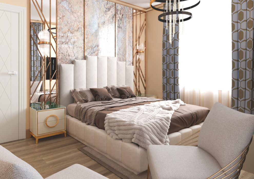 Визуализация спальни с панорамным окном