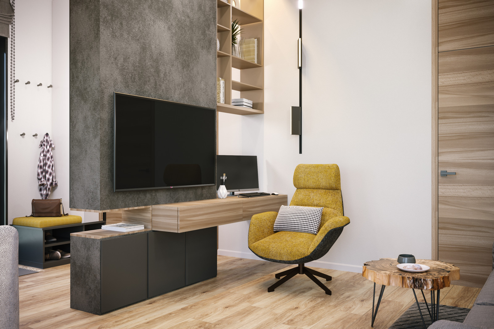 Современный интерьер коттеджа для молодой пары.