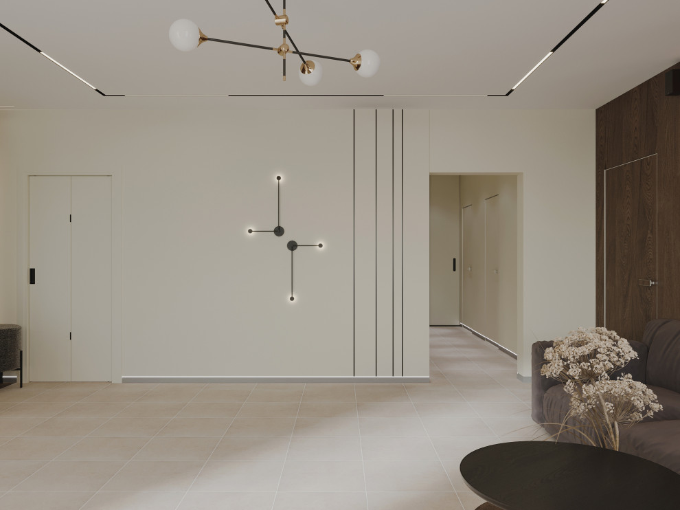 Обложка проекта: Современный дизайн проект для семьи из 4-ех человек и котика в Москве