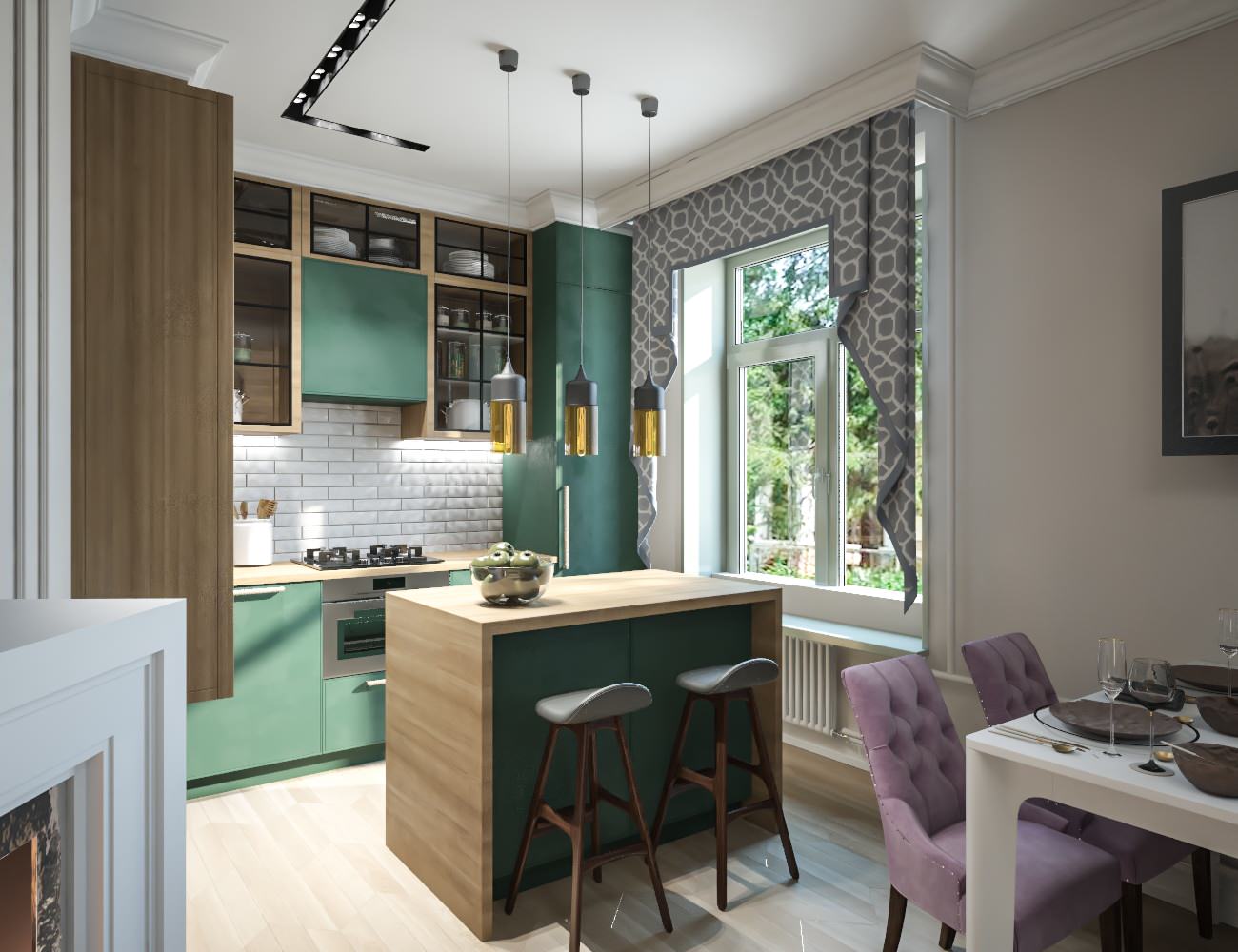 Кухня-гостиная на Московском проспекте. Старый фонд.