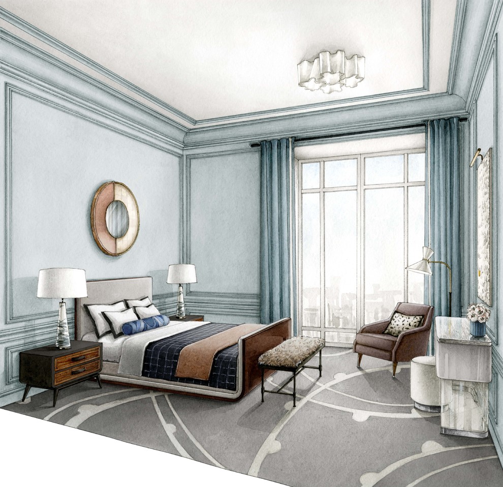 Эскизы интерьера для проекта дизайнера Анастасии Трубкиной