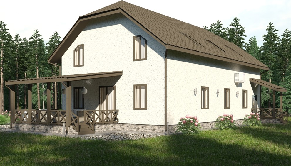 Дизайн-проект фасада каркасного коттеджа