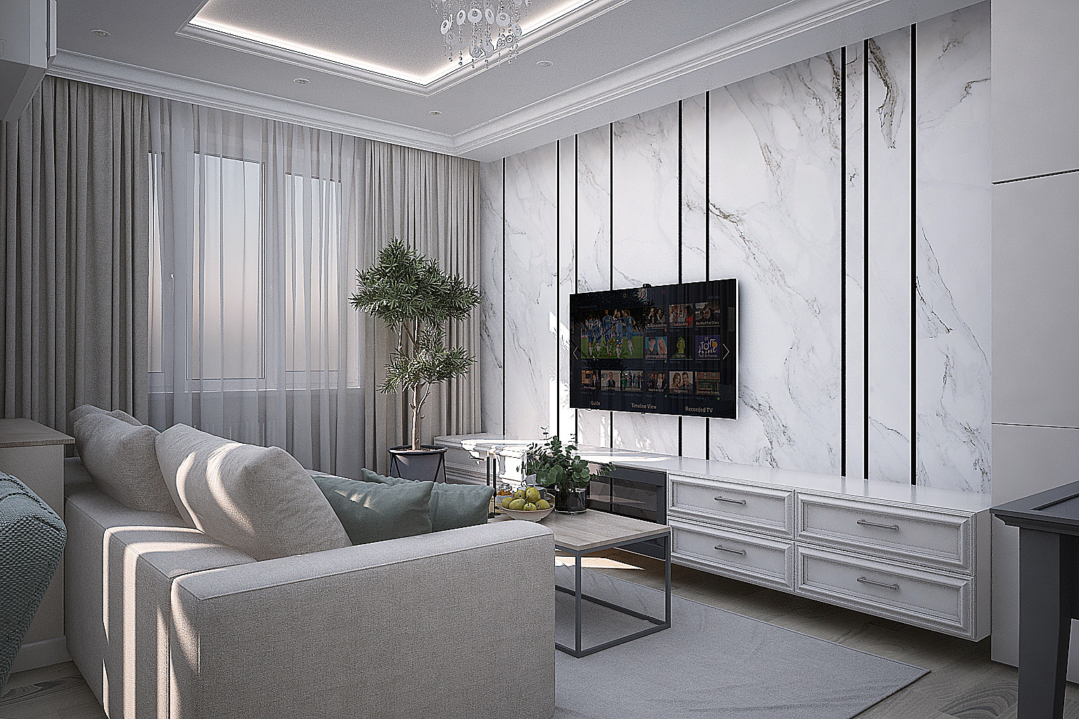 ул. Садовая гостиная-кухня