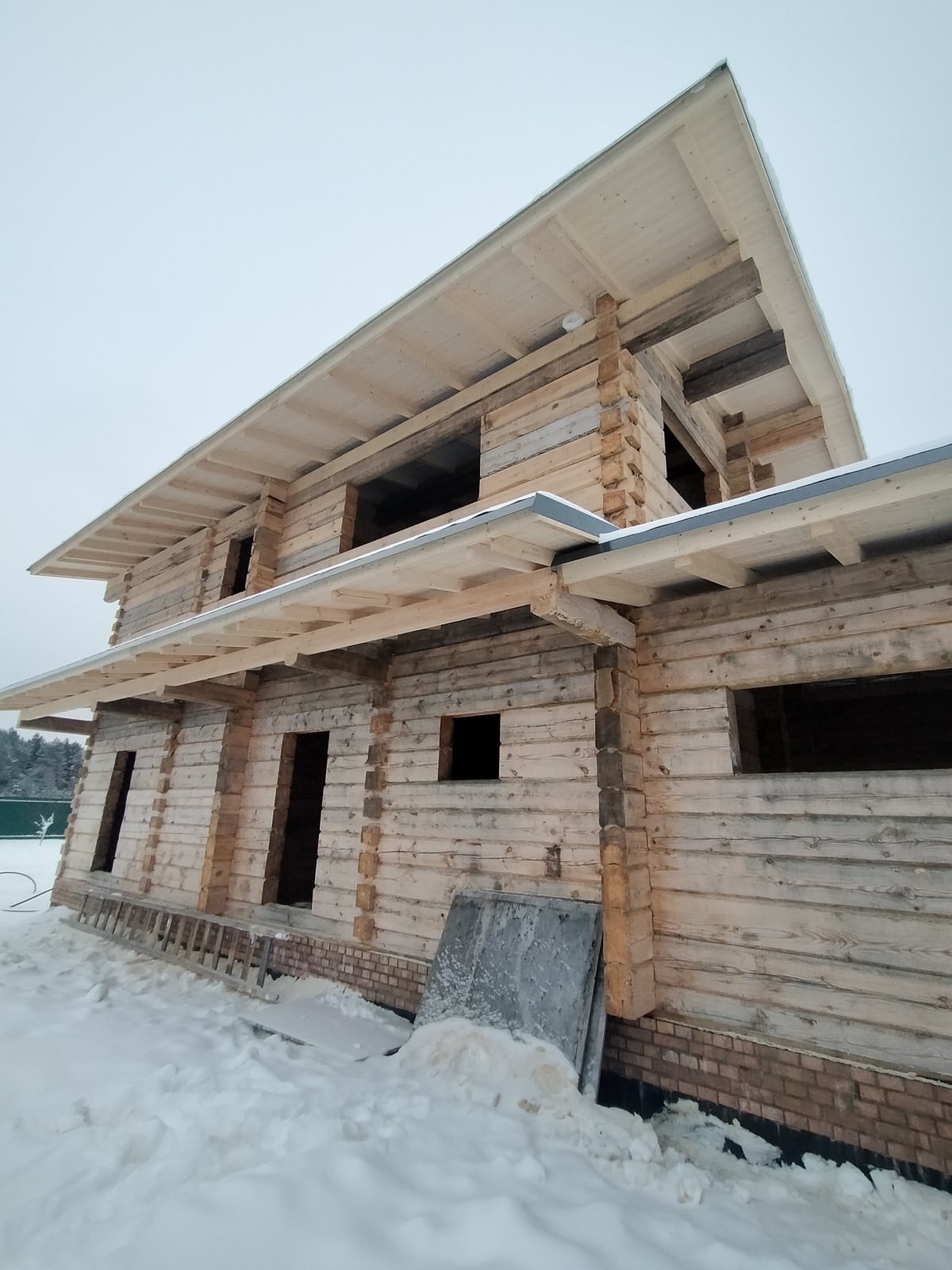 Обложка проекта: Ярославль. Дом из лафета. Тёплый контур 236м². Стройка