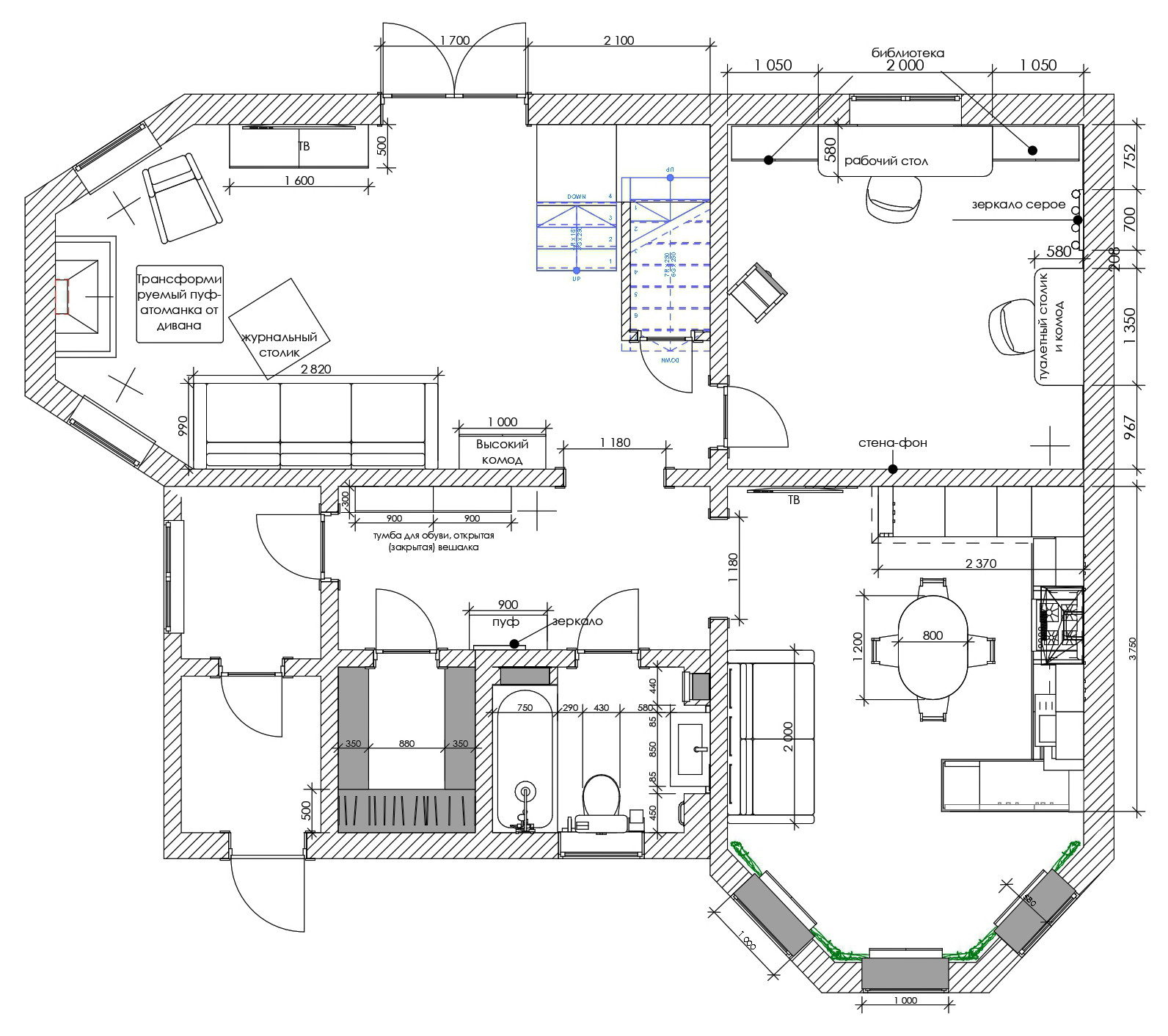 План расстановки мебели