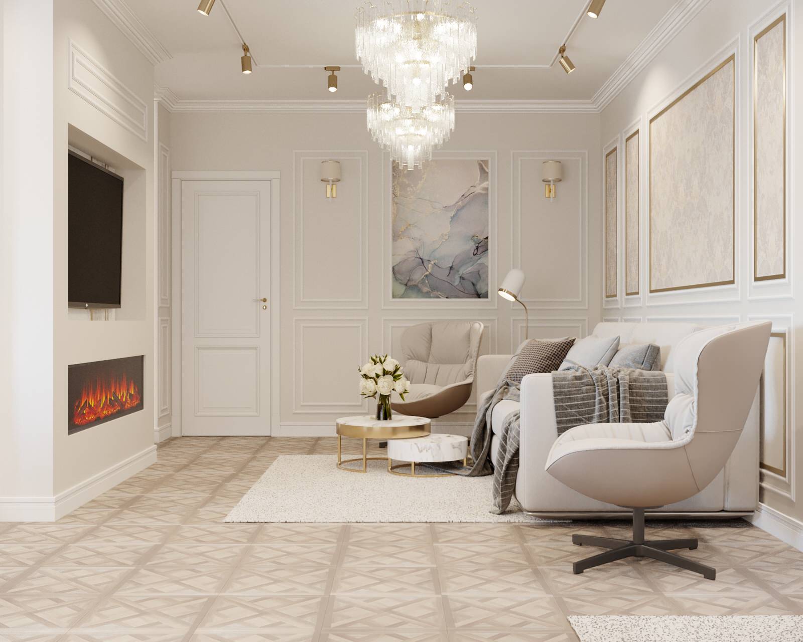 5. Calm classic. Кухня-гостиная