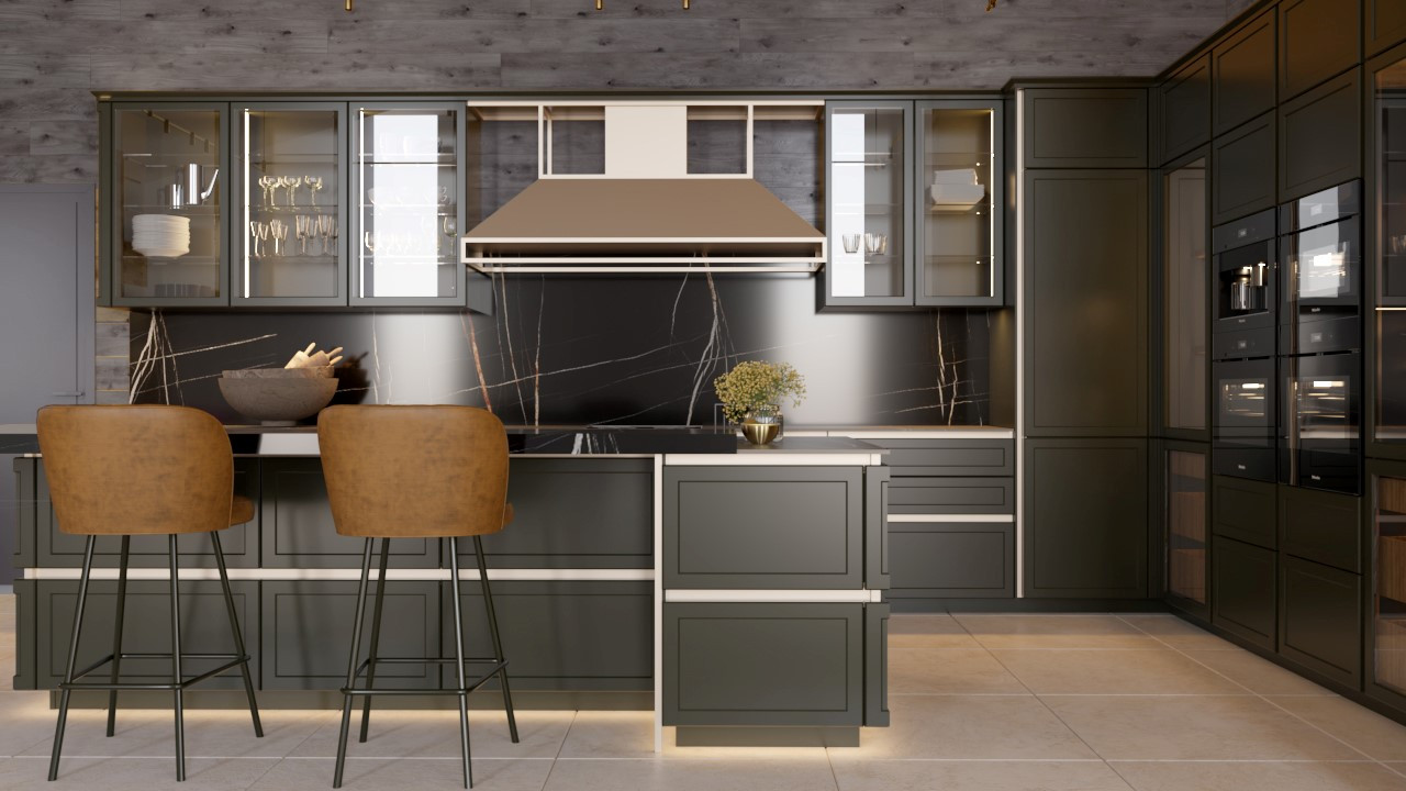 Обложка проекта: Большая кухня в загородном доме