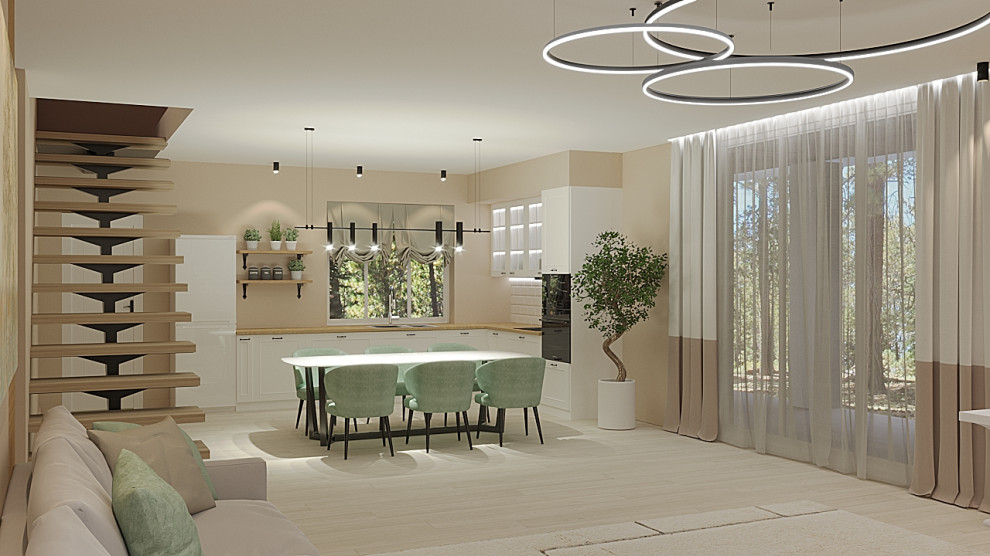 Обложка проекта: Кухня гостиная в частном доме