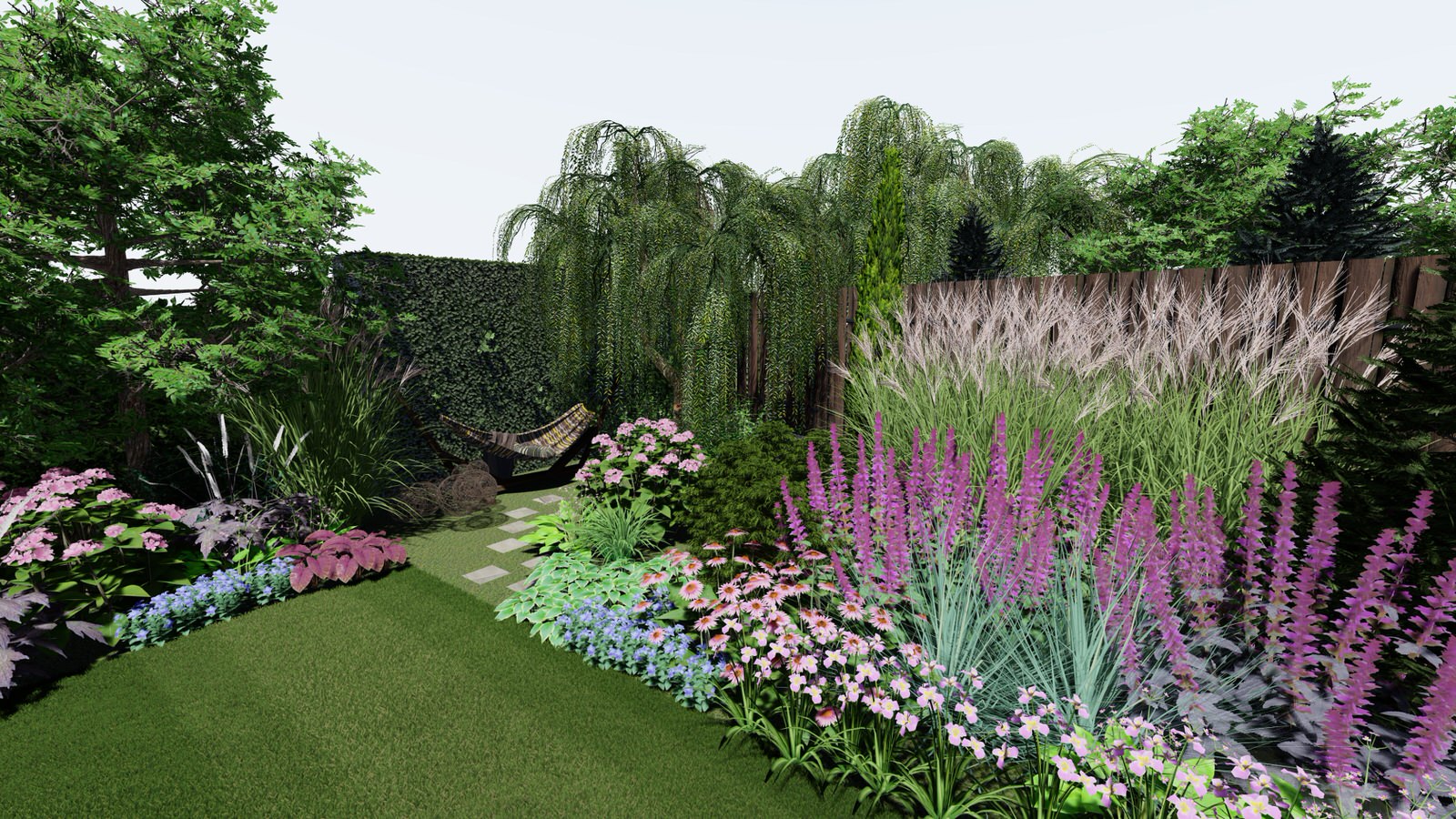 Сад в коттеджном поселке