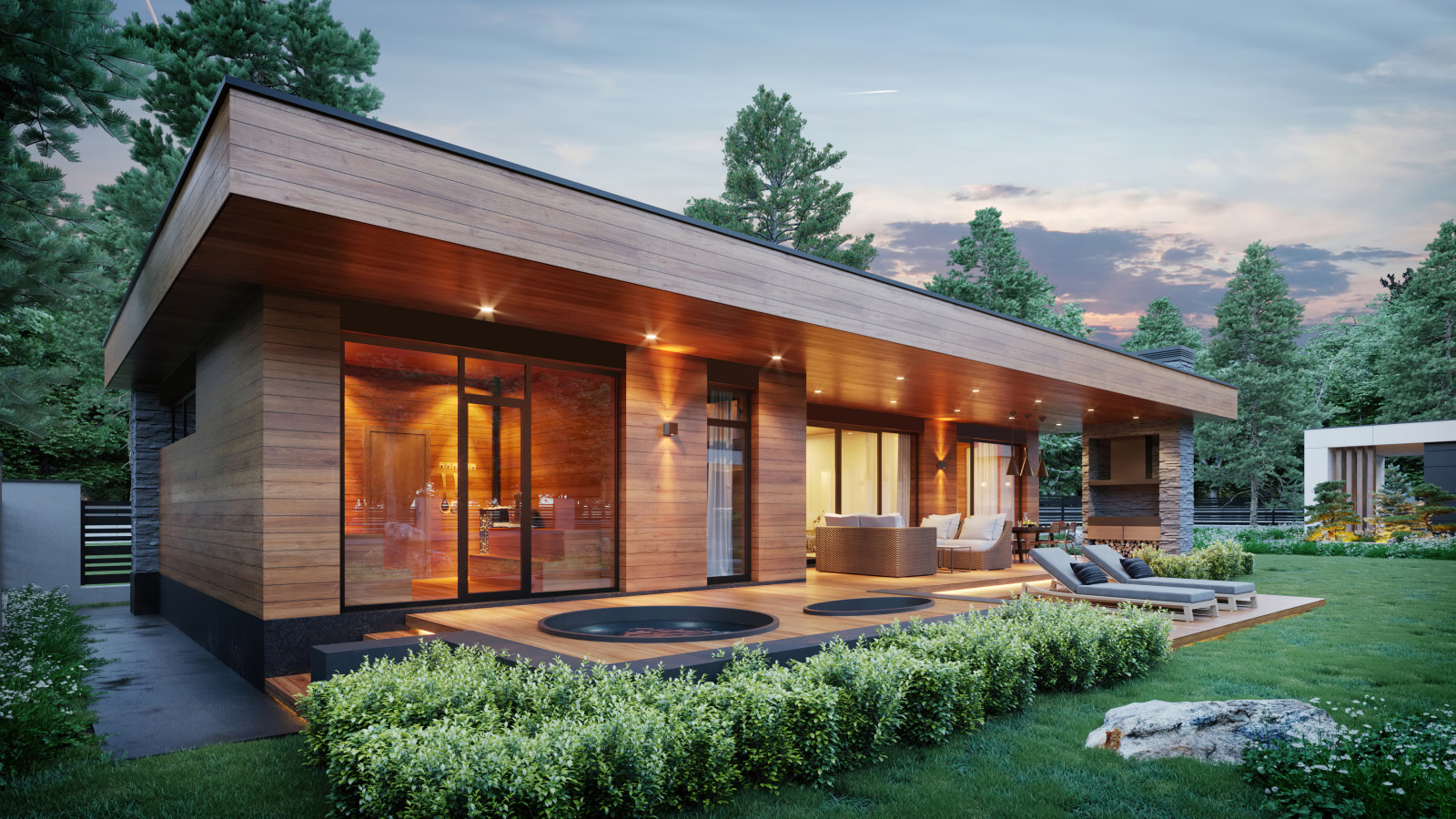 Проект индивидуального жилого дома и бани в КП "Голицыно-9"