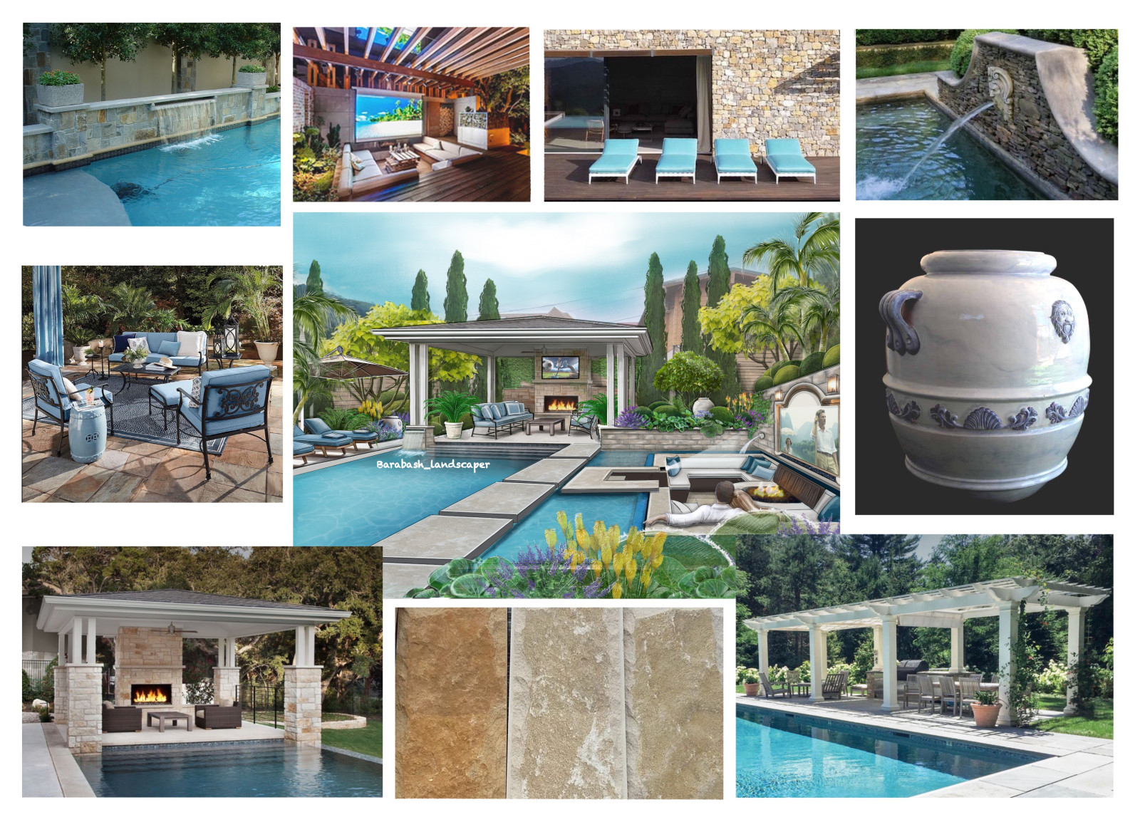 Концепция к Гостиному дворику в Тосканском стиле.