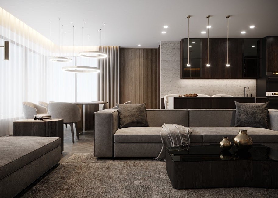 Обложка проекта: ЖК Розмарин кухня-гостиная