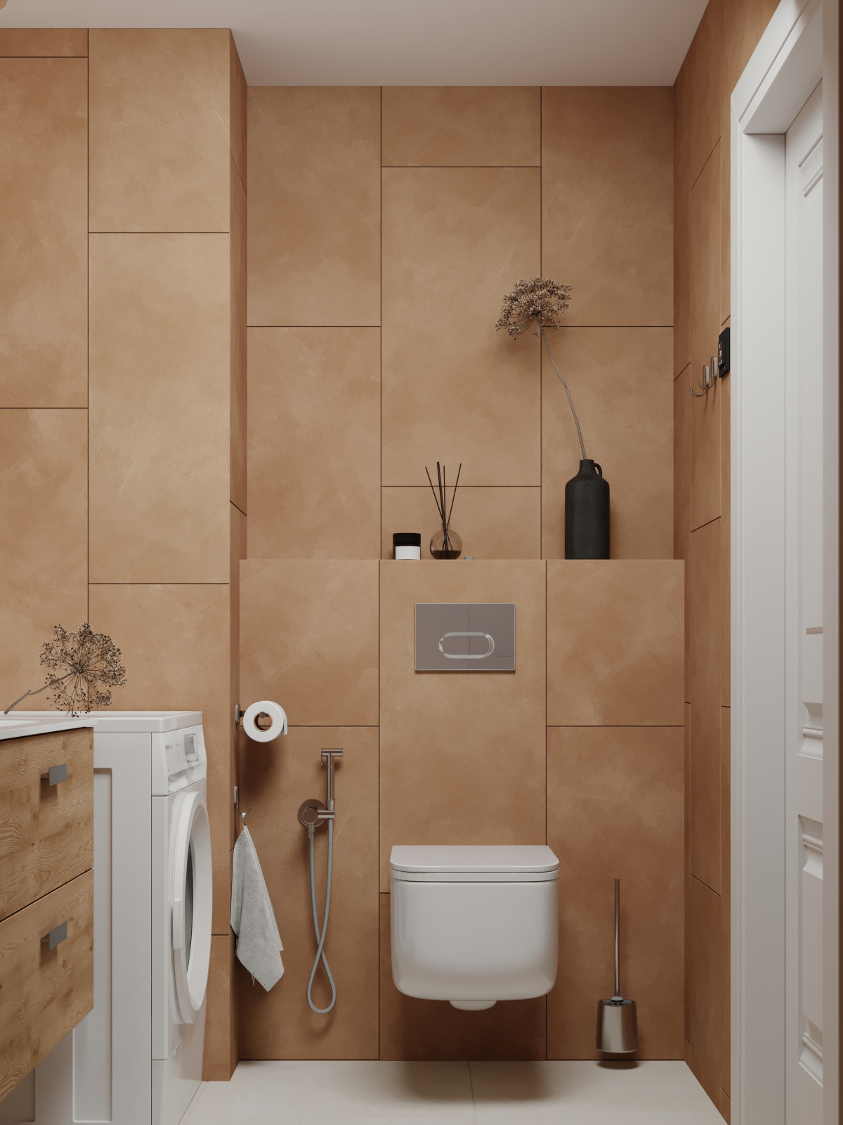 3D визуализация двухкомнатной квартиры в скандинавском стиле