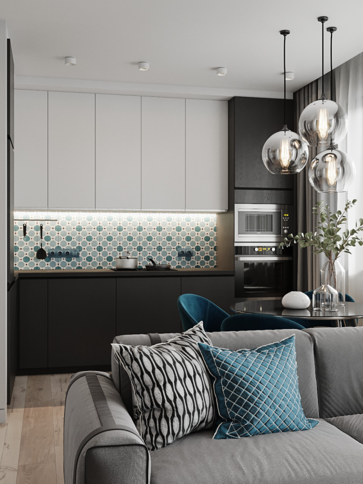 Обложка проекта: Квартира для Молодой пары.Синее настроение.