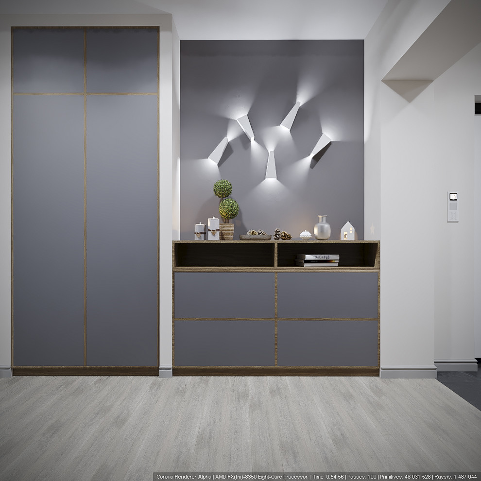 Современный стиль в синих тонах. Квартира в Сталинском доме.