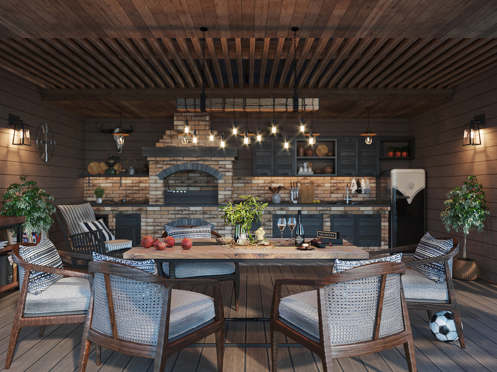 Беседка на придомовой территории для фаната ФК ЦСКА. Поселок Марково-Курсаково