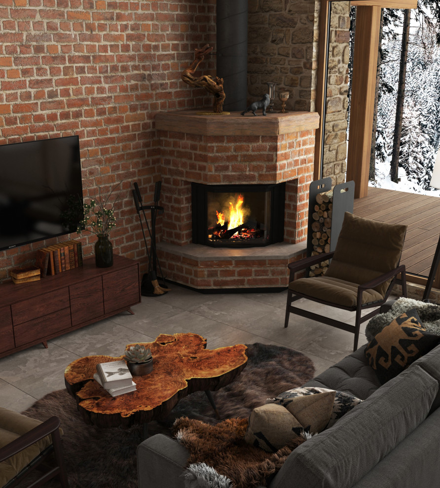 дизайн-проект интерьера деревянного загородного дома