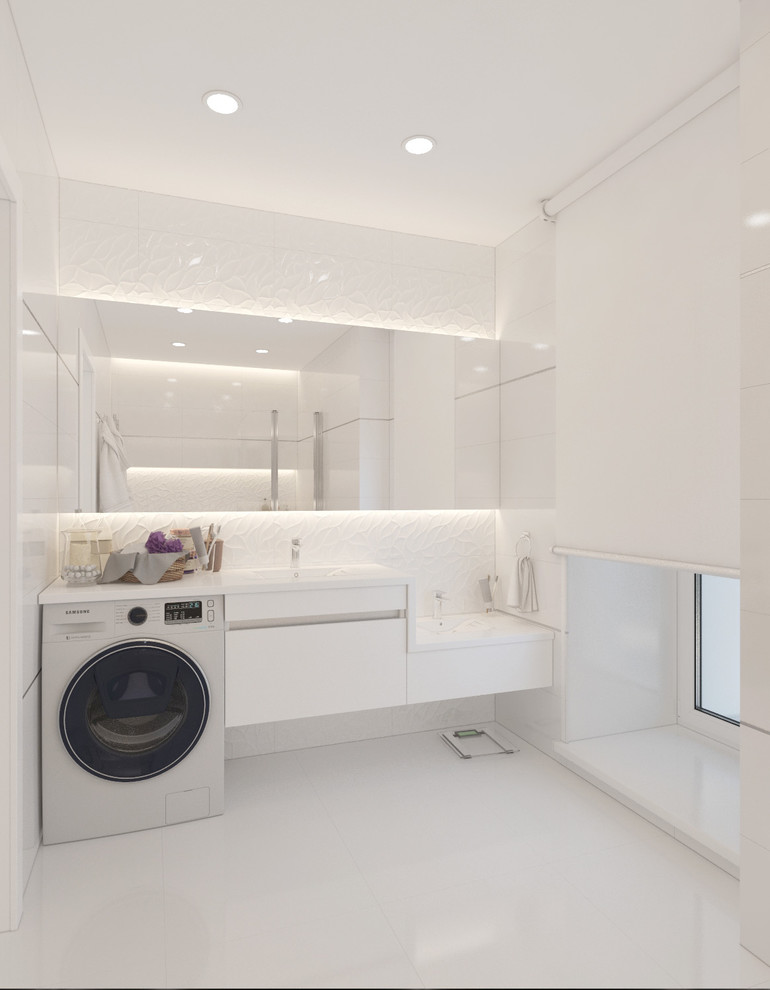 Ванная комната в светлых тонах