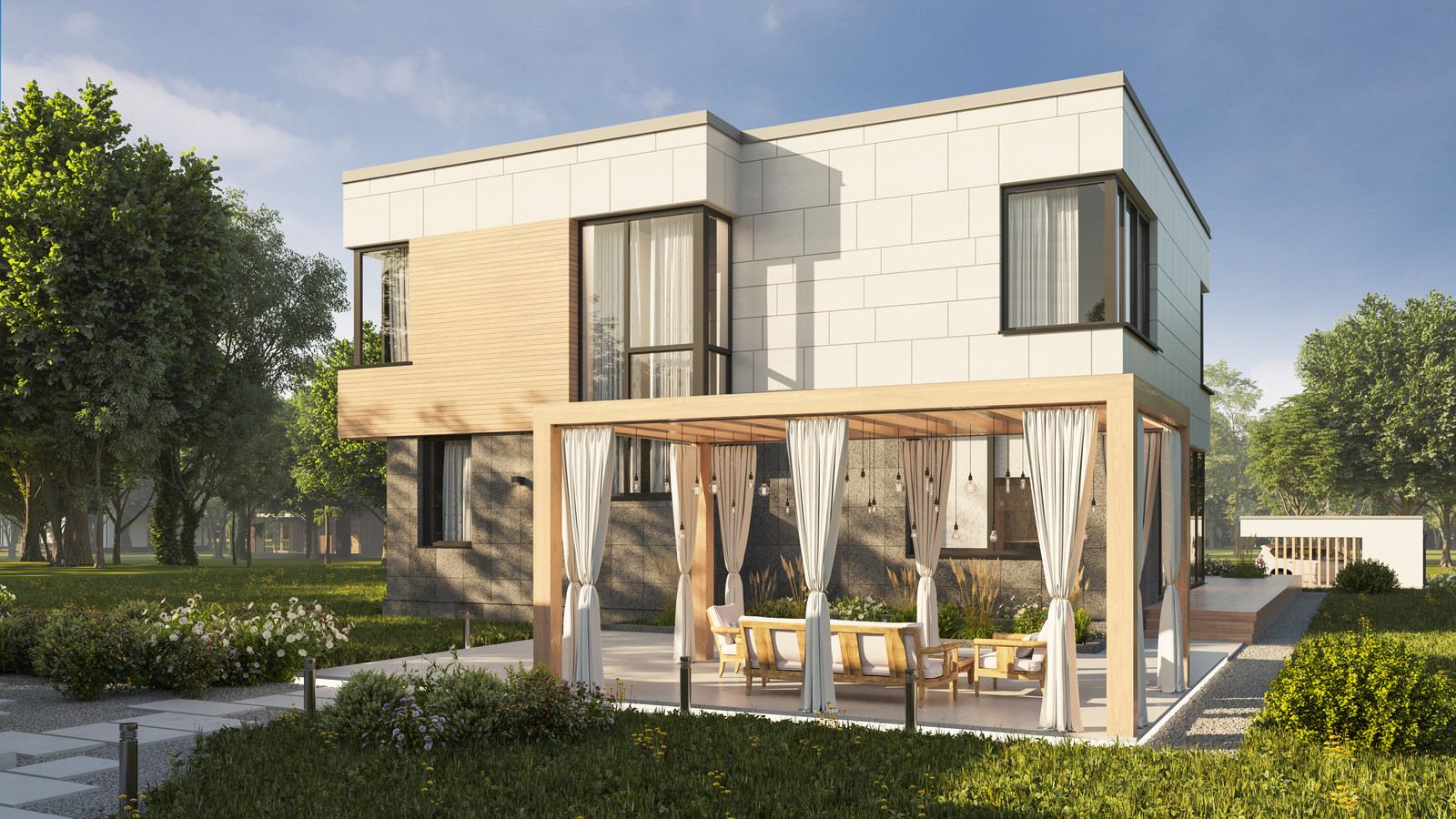 Современный индивидуальный жилой дом на Баркановской улице.