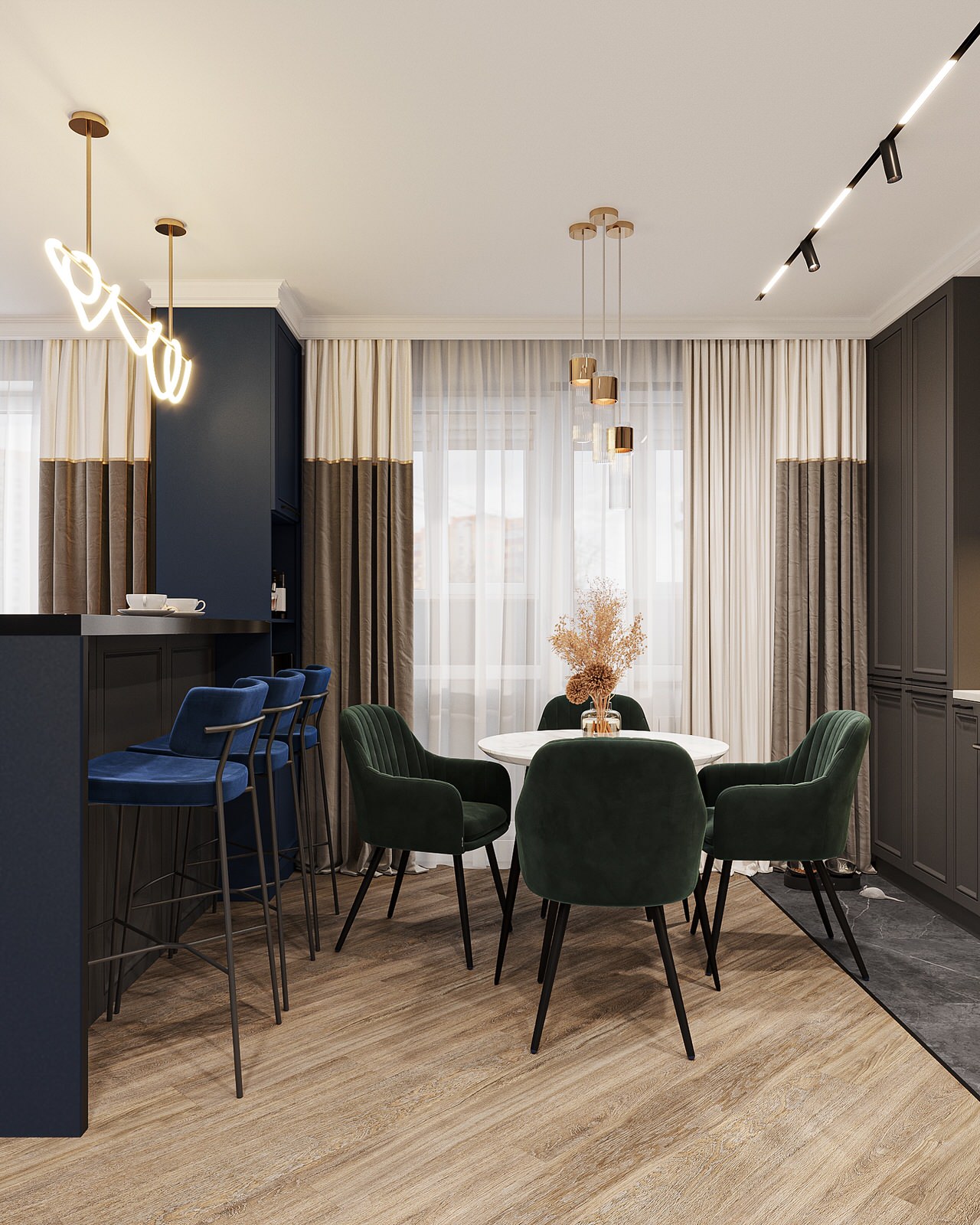 Дизайн-проект стильной квартиры 75 м²