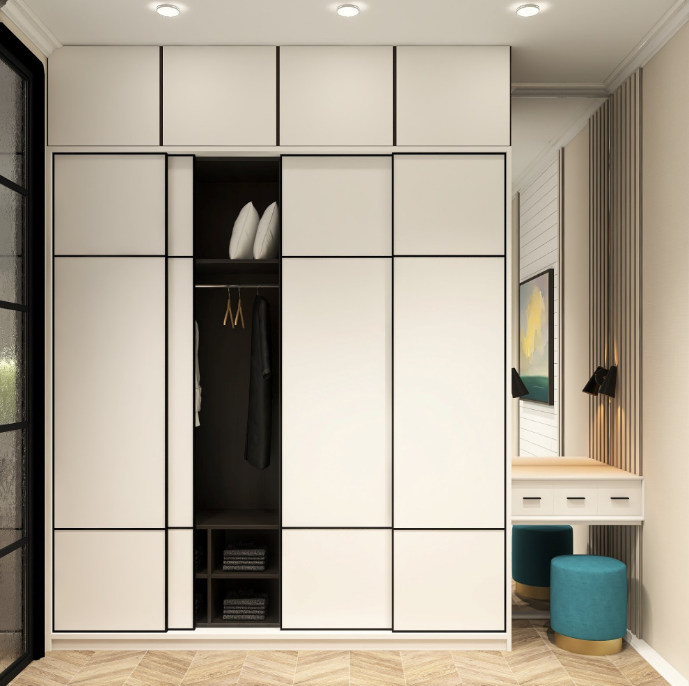 Спальня в современном стиле с яркими цветами