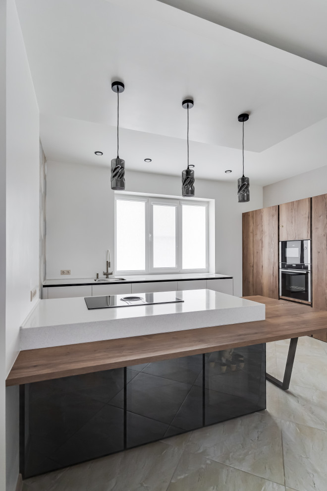 Кухня в современном стиле для загородного дома