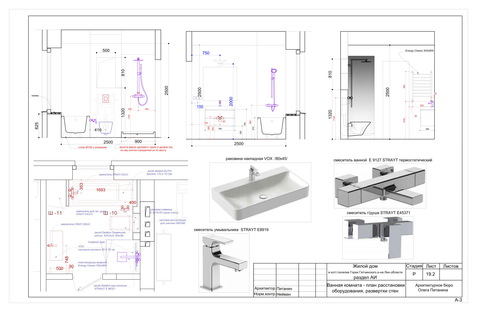 Рабочий проект интерьера современного коттеджа
